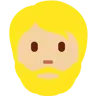 Person: Medium-Light Skin Tone, Beard Emoji 🧔🏼 image - Twitter / X (Twemoji) style