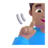 Deaf Man: Medium Skin Tone Emoji 🧏🏽‍♂️ image - Microsoft 3D Fluent style