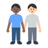 Men Holding Hands: Medium-Dark Skin Tone, Light Skin Tone Emoji 👨🏾‍🤝‍👨🏻 image - Tossface style