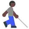 Person With White Cane: Dark Skin Tone Emoji 🧑🏿‍🦯 image - Tossface style