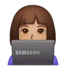 Woman Technologist: Medium Skin Tone Emoji 👩🏽‍💻 image - Samsung style