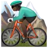 Person Mountain Biking: Dark Skin Tone Emoji 🚵🏿 image - WhatsApp style