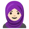 Woman With Headscarf: Light Skin Tone Emoji 🧕🏻 image - Google Noto Color style
