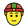 Эмодзи Мужчина в шапке гуань-пи-мао 👲 image - OpenMoji style