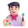 Man Artist: Light Skin Tone Emoji 👨🏻‍🎨 image - Microsoft 3D Fluent style