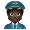 Pilot: Dark Skin Tone Emoji 🧑🏿‍✈️ image - WhatsApp style