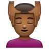 Man Getting Massage: Medium-Dark Skin Tone Emoji 💆🏾‍♂️ image - WhatsApp style