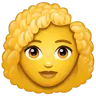 Woman: Curly Hair Emoji 👩‍🦱 image - WhatsApp style
