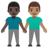 Men Holding Hands: Medium Skin Tone, Dark Skin Tone Emoji 👨🏽‍🤝‍👨🏿 image - Google Noto Color style