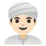 Man Wearing Turban: Light Skin Tone Emoji 👳🏻‍♂️ image - Google Noto Color style