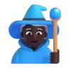 Woman Mage: Dark Skin Tone Emoji 🧙🏿‍♀️ image - Microsoft 3D Fluent style