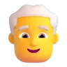 Man: White Hair Emoji 👨‍🦳 image - Microsoft 3D Fluent style