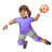 Woman Playing Handball: Medium Skin Tone