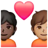 Couple With Heart: Person, Person, Medium Skin Tone, Dark Skin Tone Emoji 🧑🏽‍❤️‍🧑🏿 image - Samsung style