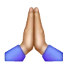 Folded Hands: Medium-Light Skin Tone Emoji 🙏🏼 image - Samsung style