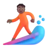 Person Surfing: Medium-Dark Skin Tone Emoji 🏄🏾 image - Microsoft 3D Fluent style