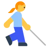 Woman With White Cane Emoji 👩‍🦯 image - Tossface style