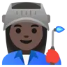 Woman Factory Worker: Dark Skin Tone Emoji 👩🏿‍🏭 image - Google Noto Color style