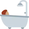 Person Taking Bath: Medium Skin Tone Emoji 🛀🏽 image - Twitter / X (Twemoji) style