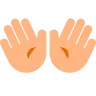 Open Hands: Medium-Light Skin Tone Emoji 👐🏼 image - Tossface style