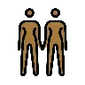 Women Holding Hands: Medium-Dark Skin Tone Emoji 👭🏾 image - OpenMoji style