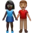 Woman And Man Holding Hands: Dark Skin Tone, Medium Skin Tone