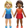 Women Holding Hands: Medium-Light Skin Tone, Medium-Dark Skin Tone Emoji 👩🏼‍🤝‍👩🏾 image - Apple style
