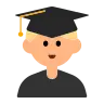 Man Student: Medium-Light Skin Tone Emoji 👨🏼‍🎓 image - Tossface style