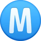 Círculo latino mayúscula M Emoji Ⓜ image - Facebook Meta style