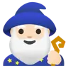 Man Mage: Light Skin Tone Emoji 🧙🏻‍♂️ image - Google Noto Color style