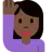 Woman Raising Hand: Dark Skin Tone
