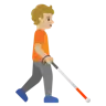 Person With White Cane Facing Right: Medium-Light Skin Tone Emoji 🧑🏼‍🦯‍➡️ image - Google Noto Color style