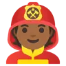 Firefighter: Medium-Dark Skin Tone Emoji 🧑🏾‍🚒 image - Google Noto Color style