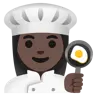 Woman Cook: Dark Skin Tone Emoji 👩🏿‍🍳 image - Google Noto Color style