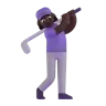 Woman Golfing: Dark Skin Tone Emoji 🏌🏿‍♀️ image - Microsoft 3D Fluent style