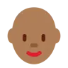 Woman: Medium-Dark Skin Tone, Bald Emoji 👩🏾‍🦲 image - Twitter / X (Twemoji) style