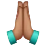 Folded Hands: Medium Skin Tone Emoji 🙏🏽 image - WhatsApp style
