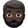 Man: Dark Skin Tone, Beard Emoji 🧔🏿‍♂️ image - Apple style