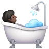 Person Taking Bath: Dark Skin Tone Emoji 🛀🏿 image - Samsung style