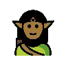 Elf: Medium-Dark Skin Tone Emoji 🧝🏾 image - OpenMoji style