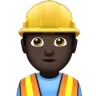 Man Construction Worker: Dark Skin Tone Emoji 👷🏿‍♂️ image - Apple style