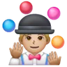 Man Juggling: Medium-Light Skin Tone Emoji 🤹🏼‍♂️ image - Samsung style