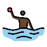 Person Playing Water Polo: Dark Skin Tone Emoji 🤽🏿 image - OpenMoji style