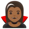 Woman Vampire: Medium-Dark Skin Tone Emoji 🧛🏾‍♀️ image - Google Noto Color style