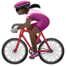 Woman Biking: Dark Skin Tone Emoji 🚴🏿‍♀️ image - WhatsApp style