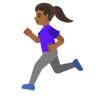 Woman Running: Medium-Dark Skin Tone Emoji 🏃🏾‍♀️ image - Google Noto Color style