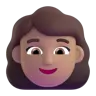 Woman: Medium Skin Tone Emoji 👩🏽 image - Microsoft 3D Fluent style