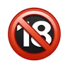 Emoji Nessuno sotto il simbolo di diciotto anni 🔞 image - Telegram style