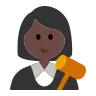 Woman Judge: Dark Skin Tone Emoji 👩🏿‍⚖️ image - Tossface style
