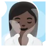 Woman In Steamy Room: Dark Skin Tone Emoji 🧖🏿‍♀️ image - Google Noto Color style